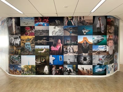 national geographic photo collage wall