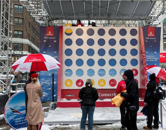 Giant connect four game for branded interactive events and event marketing