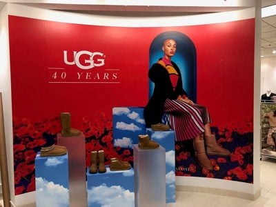 UGG Pop Up with Wall Mural and Raised Boxes