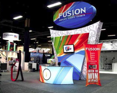 Tension Fabric Booth with ion Stand