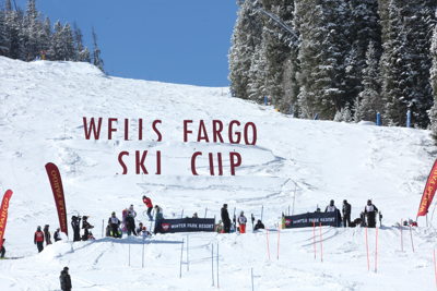 Wells Fargo Ski Cup Flags and Slope Sign