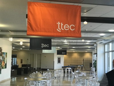 Rebranding TTEC Hanging Banners